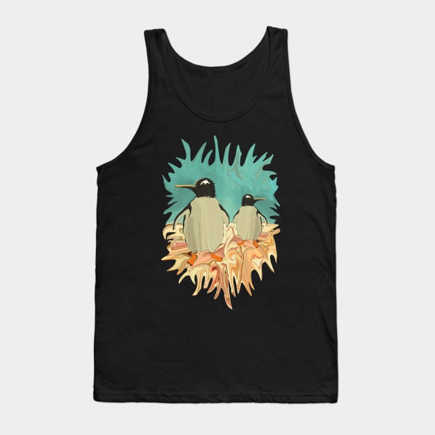 Penguins in Paradise Tank Top by distortionart